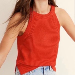 J.crew tomato orange sweater tank 🍊